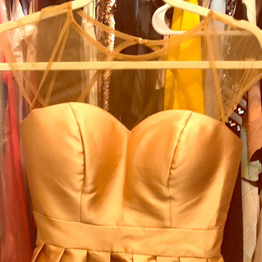 Gold sweetheart formal dress